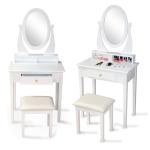 ISTA Test MDF NC Painting Solid Wood Dressing Table With Mirror