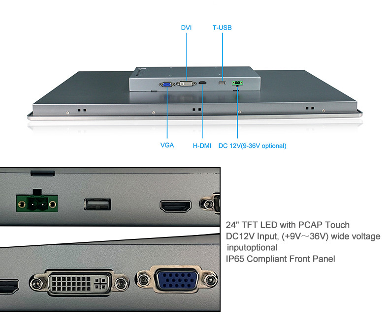 VESA SUS304 PCAP Touch Screen Monitor 1920×1080 250cd/M2 FHD LED