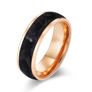 Wholesale 2025 New Arrival Plated Gold and Rose Gold Forged Carbon Fiber Wedding Bands Mens bands from china suppliers