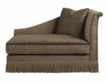 Khaki Color Living Room Chaise Lounge Sofa With Cushion / Wood Frame