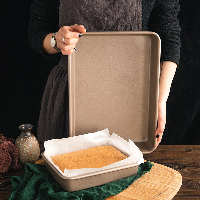 Oven Gold 9'' 11'' 13'' Deep Square Bread Pan Thicken Non Stick Loaf Pan