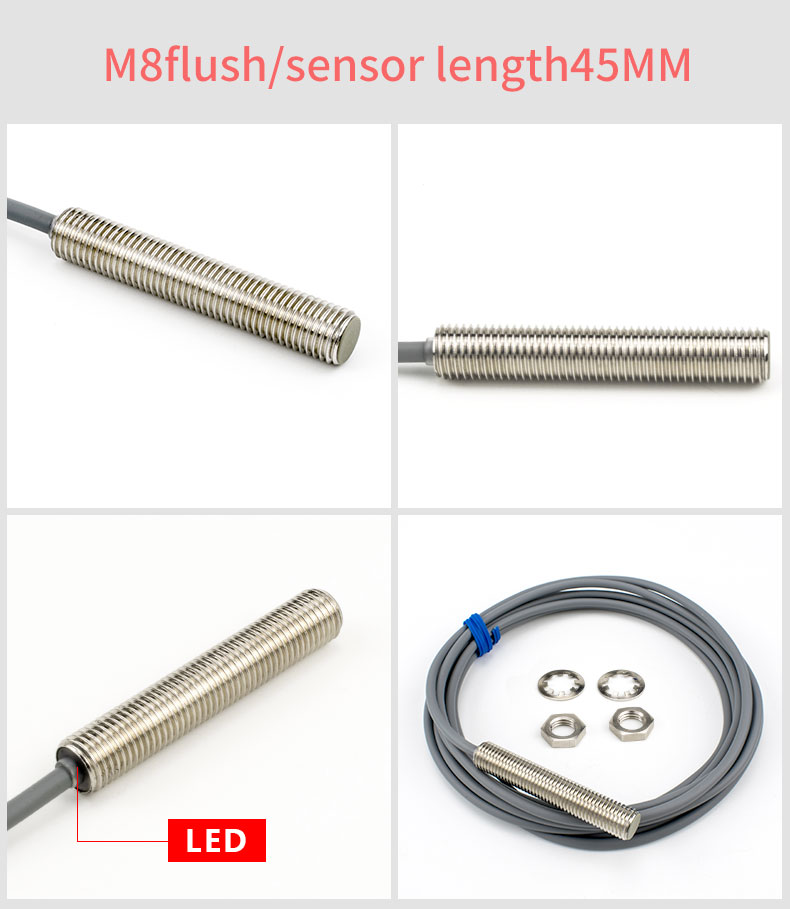 M8 Series Inductive Proximity Switch Sensor Waterproof Shockproof IP67