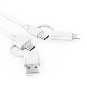 Wholesale Black /White Color 4 In 1 TPE USB Cable 3A CC60W / CL27W Length 1m Charging Cable from china suppliers