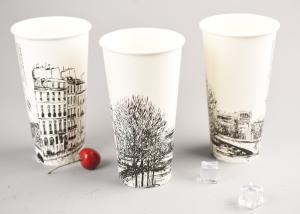 Wholesale 500ml Ice Cream Disposable Cups With Straw , Take Out Coffee Cups OEM ODM from china suppliers