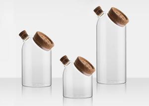 Wholesale Household Kitchen Grain Sealable Glass Jars Transparent Round 500ml / 800ml from china suppliers