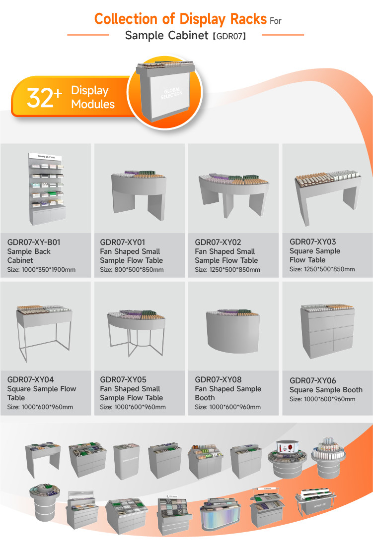 Retail Store Design Grey Wooden Sample Island For Space-Saving Shop Table And Cost-Effective Store Stand