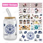 UV DTF Transfer Cup Wrap Stickers 20Oz Rugby Sports Balls For Glass Tumblers