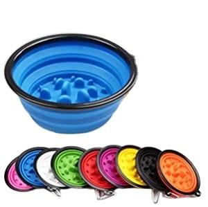 Wholesale Silicone Collapsible Slow eating Dog Water Bowl Portable Foldable For Feeding Watering from china suppliers
