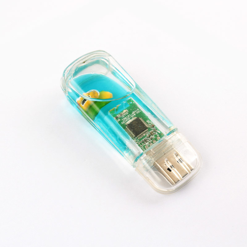 Plastic USB Stick Inside Put Liquid Usb Flash Drive Customized Boat Inside