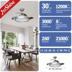 1stshine Hidden Blades Ceiling Fan Energy Saving for Home Hotel Office