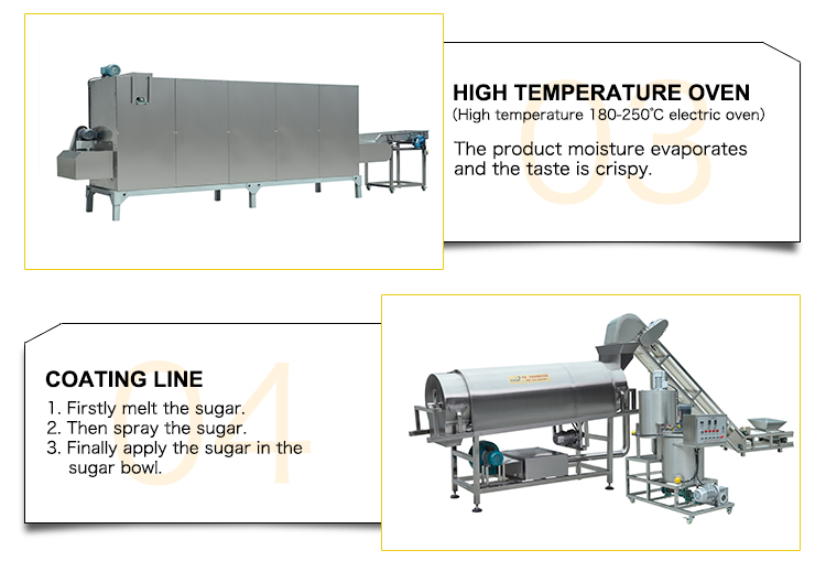 35kw Multi-function Breakfast Cereal Corn Flakes Puff Snack Food Production Line Extruder