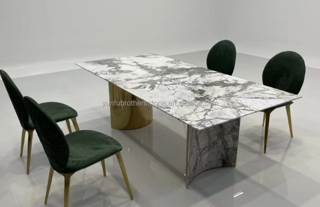Polished Arabescato White Italian Marble Slab for Modern Wall and Round Dining Table