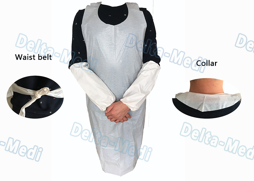 Adult Medical Plastic Products Waterproof LDPE / HDPE Apron For Food Industry