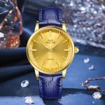 Multifunctional Leather Strap Waterproof 3ATM Quartz Watch For Men Women