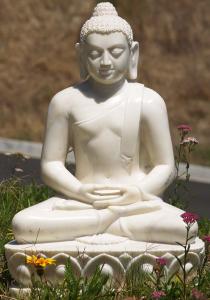 China Meditating Buddha White Marble Statue on sale