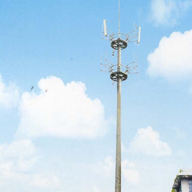 Q345 10KV Electric Transmission Galvanized Steel Pole With Climbing Rung