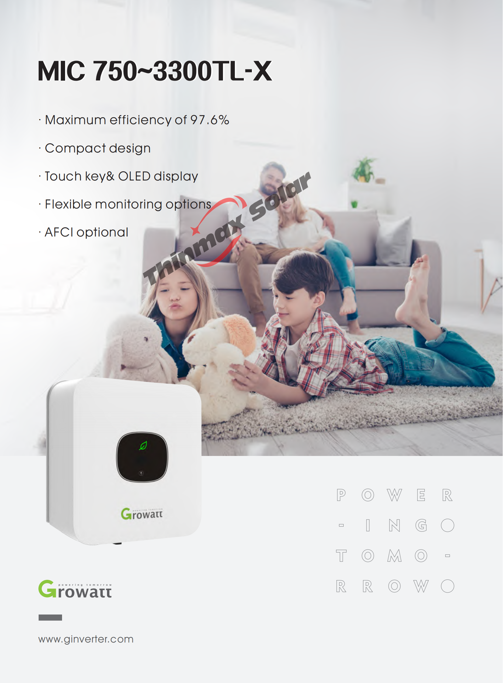 Hot-selling products Growatt MIC 750/1000TL-X 750W 1KW 1 MPPT Single phase on grid PV solar Inverter