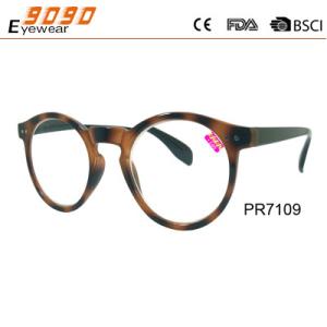 Wholesale Fashionable Circle frame Reading glasses, made of plastic , suitable for men and women from china suppliers