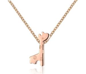Wholesale Wapiti Pendant Necklace Stainless Steel elk Necklace Rose Gold Jewelry Christmas Gift Necklace from china suppliers