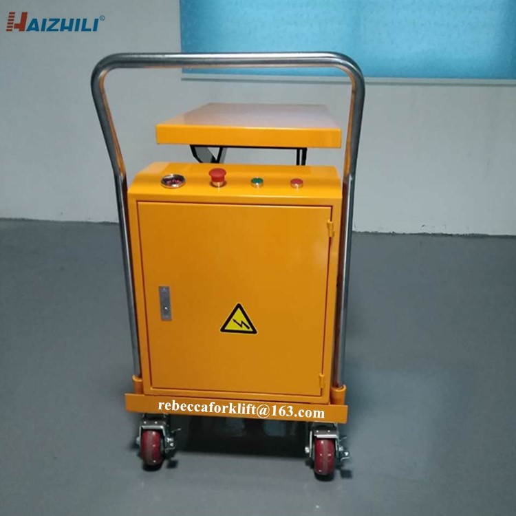 500kg 1500mm Mobile Scissor Lift Table , Small Electric Scissor Lift Table