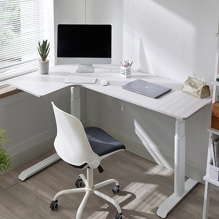 L Shape Home Office Desk Corner Standing Desk Metal Iron Waterproof Eco-friendly Partical Board