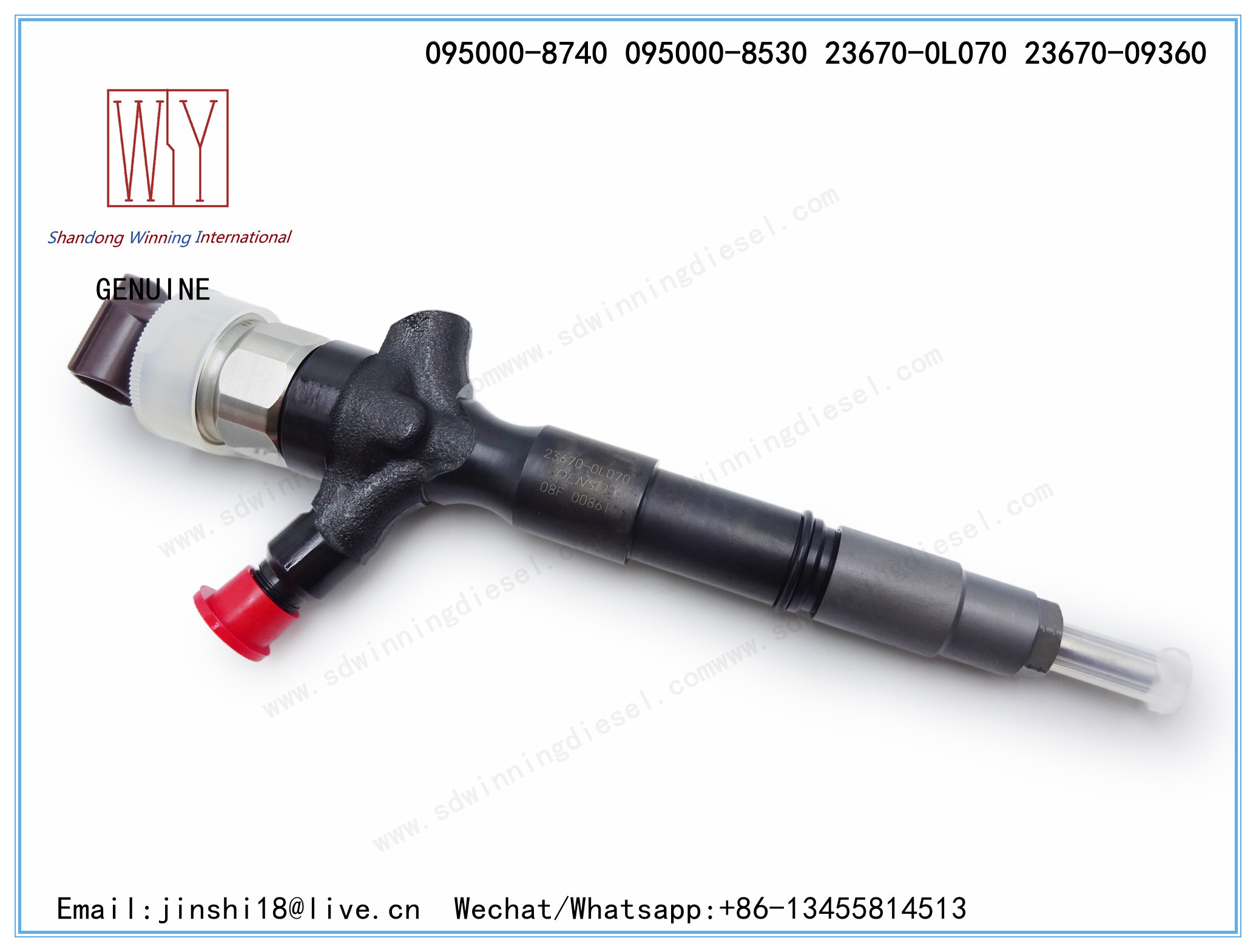 DENSO GENUINE AND BRAND NEW COMMON RAIL FUEL INJECTOR 095000-8740, 095000-8530, 23670-0L070, 23670-09360 FOR TOYOTA HILU