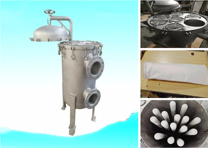 304 Stainless Steel Liquid Bag Filter Housings , Multi Bag Filter Housing