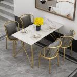 Antirust Seamless Welding Velvet And Metal Dining Chairs Gold Legs