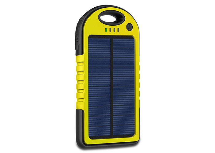 Laser Logo Yellow Solar Powered Portable Charger 6000mAh Bettery Capacity
