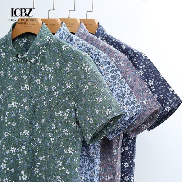 Men's Casual Hawaiian Lapel Shirt in Large Size Summer Floral Printing Thin