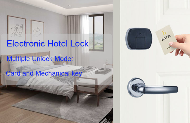 Keyless RFID Key Card Door Locks 125kHz 4×AA Alkaline Electronic Door Lock