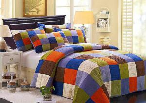 Wholesale Hand Sewing Colorful Patchwork Twin Size Bed Sets 4 Pcs Machine Wash from china suppliers