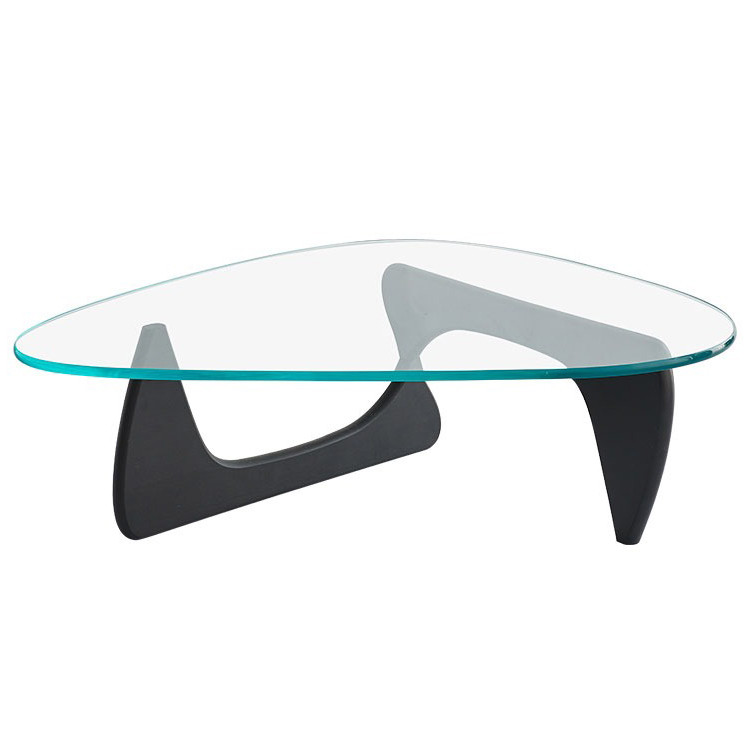 Wooden Legs Glass Modern Coffee Table Eating Table Combination