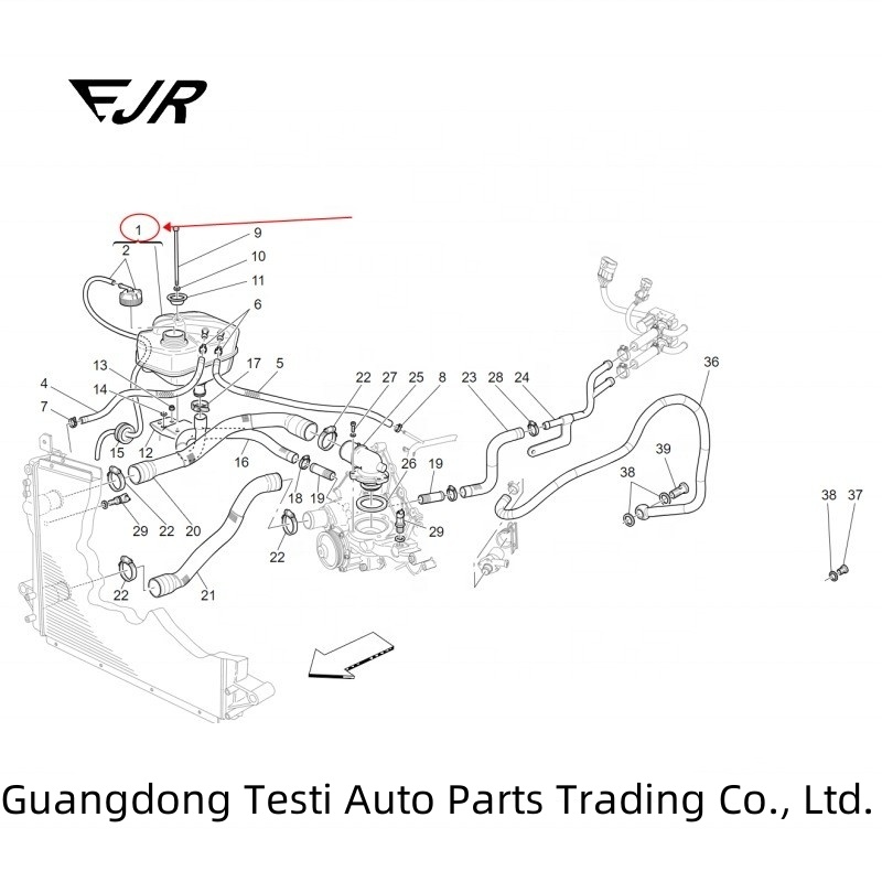 OE Standard 296547 Expansion Tank Assembly For GranCabrio GranTurismo Quattroporte