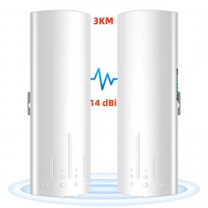 China Elevator Farm Point To Point Wireless Bridge 24V PoE 2 LAN 14dBi 5ghz 3km Wifi CPE on sale