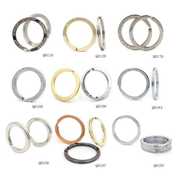 24mm Metal Key Chain Rings Classic Custom Split Rings With Engraved Text Promotion Gifts