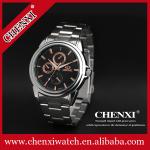 Luxury Style Men's Watch Stainless Steel Strap 3 Dials for Decoration Rose Gold