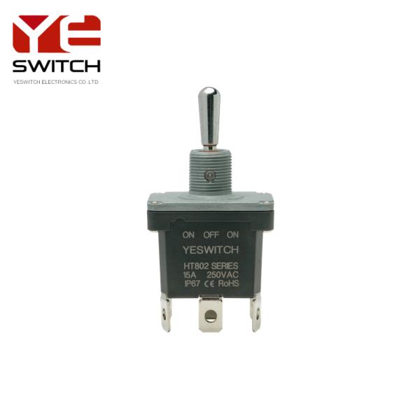 15A 250V IP68 Rating Metal Toggle Switch With PC Terminal For Heavy Equipment