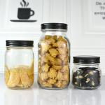 Transparent Round Sealed Storage White Glass 150ml Spice Jars 0.5kg