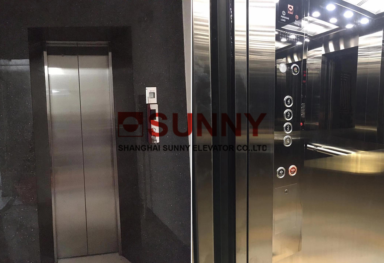 Steel Band Style Villa Elevator 0.4m/S , High Speed Lift Load 250-400kg