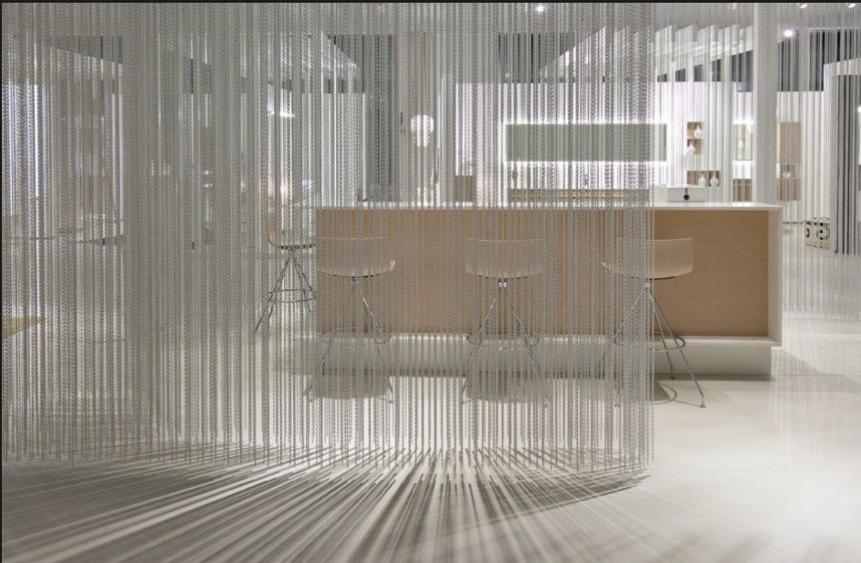 DIY Metal Drapery Chain Link Curtain Multi Color For Restaurant Interior