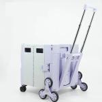 Portable Folding Supermarket Plastic Shopping Cart 3" Diameter Wheels