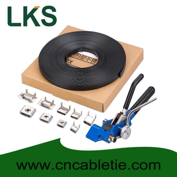 PVC coated Stainless Steel Banding 9.5x1.2mm, 12.7x1.2mm,19x1.2mm material SS304