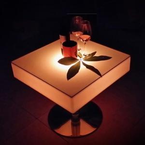 Wholesale Commerical Square LED Light Up Cocktail Tables Rechargeable With Stainless Steel from china suppliers