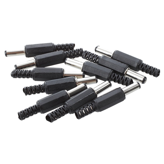 2P Pins Male DC Power Plug Jack Connector Adapter 2.1x5.5mm for Audio Video Equipment