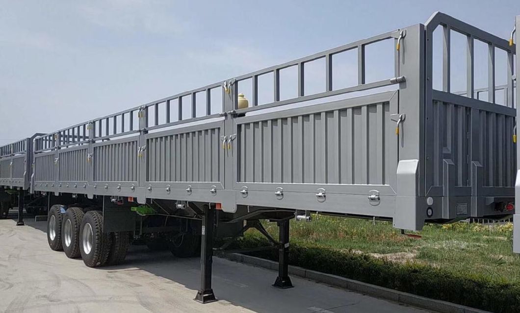 Anton Sidewall Open 3axle 50/60ton Dropside Bulk Fence Cargo Transport Semi Trailer