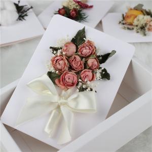 Wholesale Handmade Beautiful Dried Flowers Card With Baby Breath Gypsophila Flowers from china suppliers