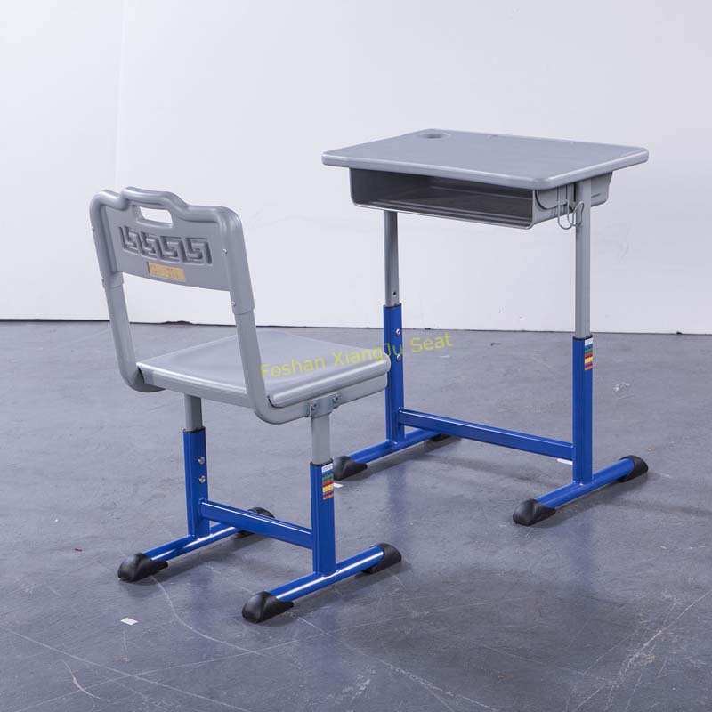 Single Dual Modern Student Table And Chair Set With Groove HDPE Material