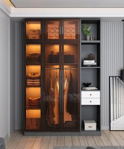 Wholesale Home Bedroom Corner Glass Door Wardrobe Glass Almirah For Bedroom from china suppliers