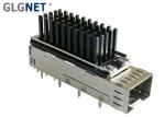 1X1 Copper Alloy SFP+ Cage Connector with Aluminum Heat Sink Press fit mounting